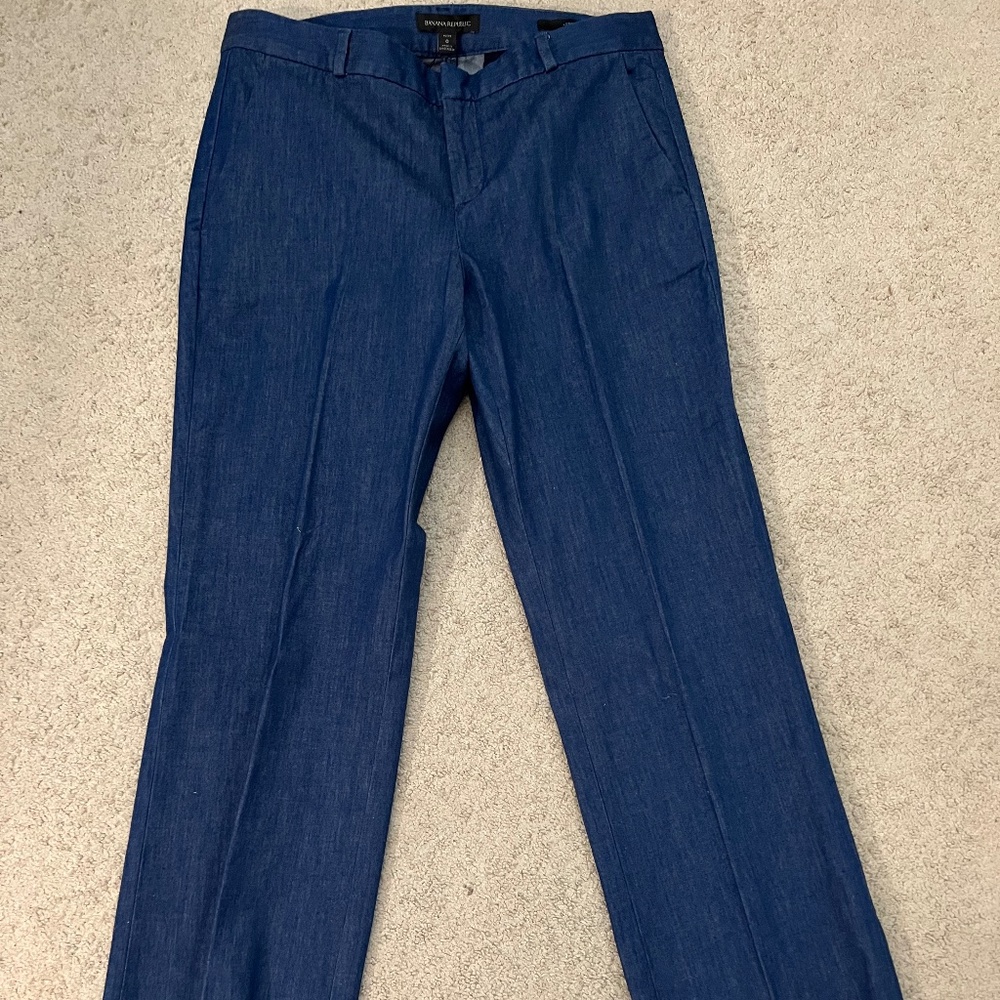 Banana Republic chambray slacks size 8 petite NWT